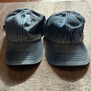 Blue denim baseball caps